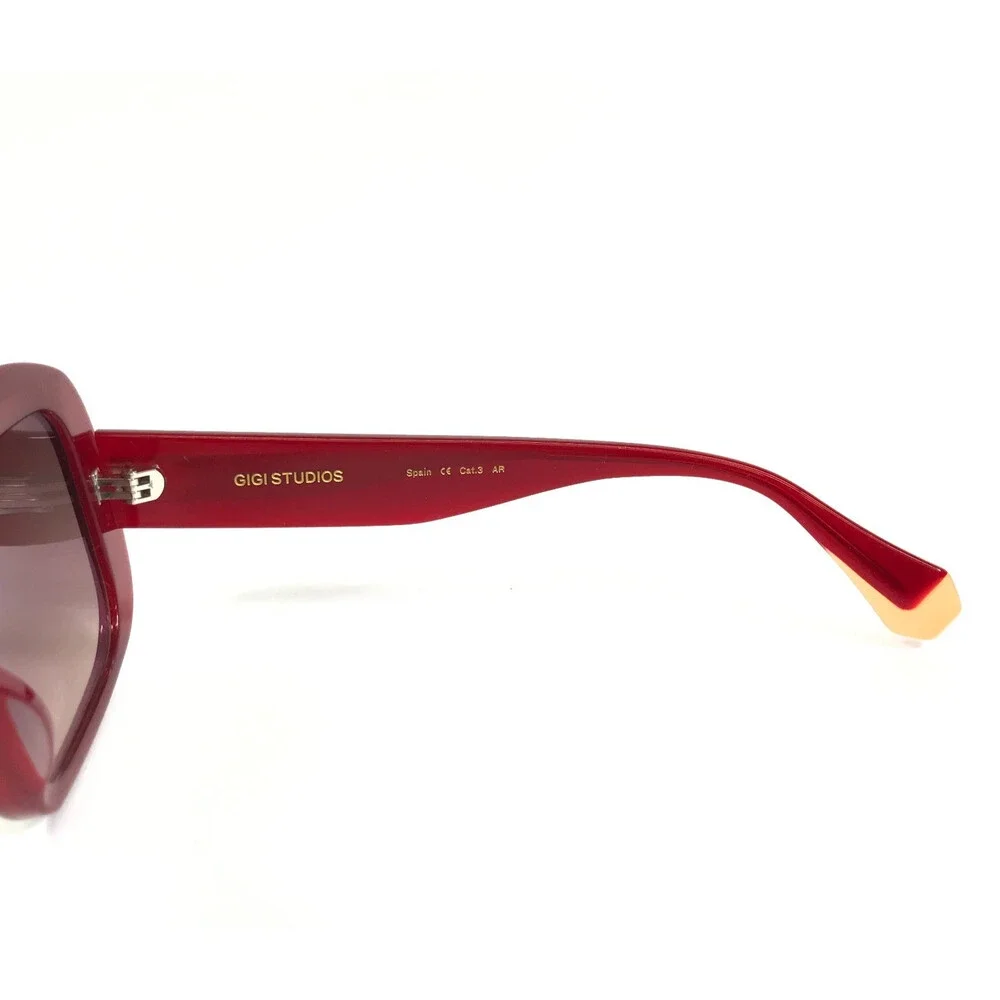 Gigi Studios Sunglasses BITTER 6942/6 Red Square Frames w/ Brown Gradient Lenses